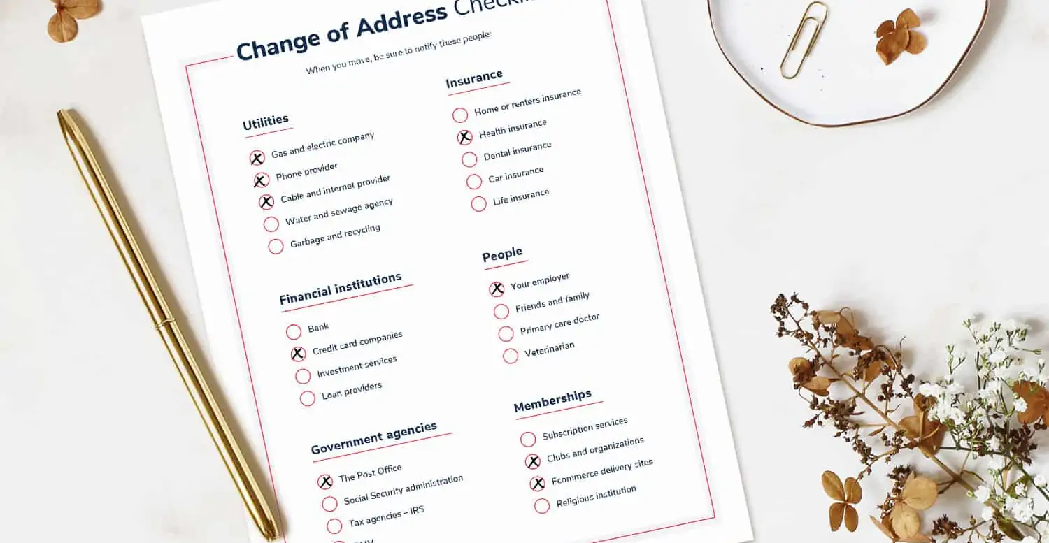 Change of Address Checklist