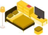 A few items of furniture