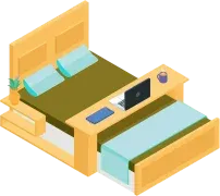 A moderate amount of furniture