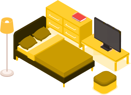 A few items of furniture
